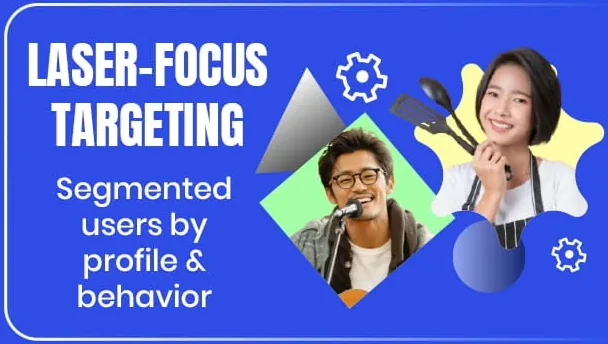 Laser-focus targeting — segmented users by profile and behavior
